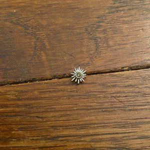 BVLA White Gold Genuine White Sapphire Sunray Threadless End
